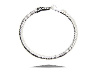 NALBORI Cable bracelet with rigid cable with natural black zirconias