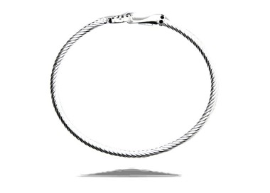 NALBORI Cable bracciale gancio tondo zirconi neri argento 925