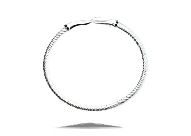 NALBORI Cable 925 silver hook bracelet and black stones