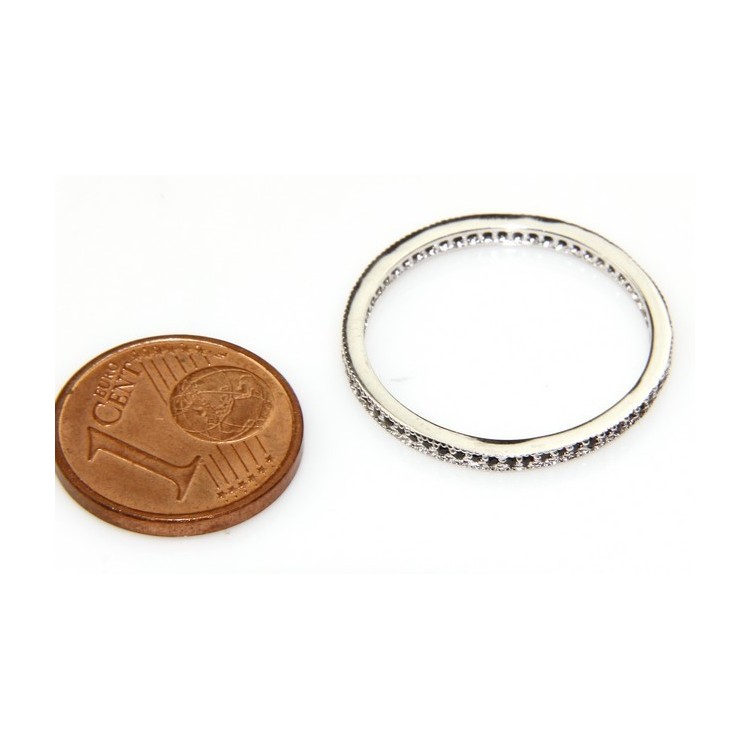 NLB|silver : Eternity record man woman all around zircons microsetting black 0.5mm brilliant cut
