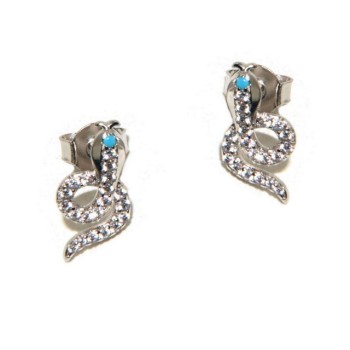 NALBORI 925 silver snakes earrings with contrariè zircons