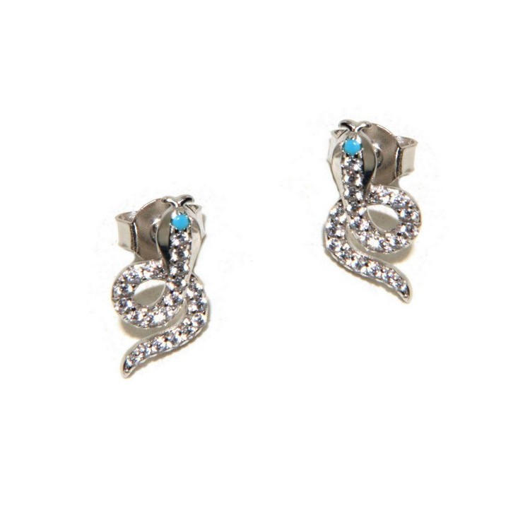 NALBORI 925 silver snakes earrings with contrariè zircons