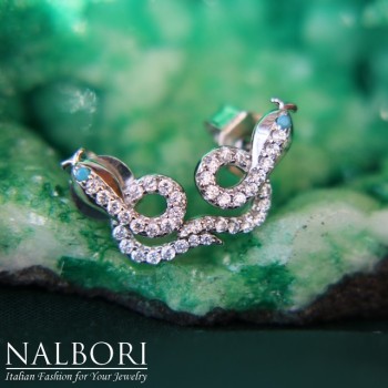 NALBORI 925 silver snakes earrings with contrariè zircons