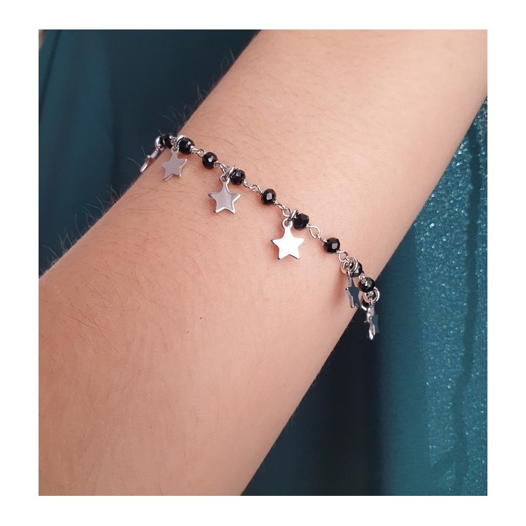 NLB|925 Sterling Silver women's bracelet with small stars shaped pendants
