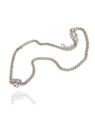 NALBORI collana choker zircone cuore grande argento 925