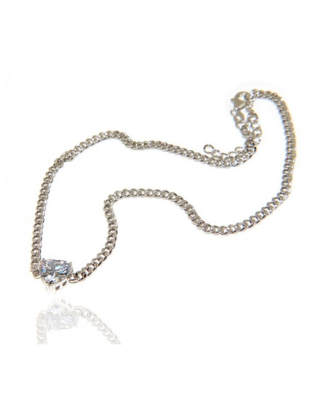 NALBORI collana choker zircone cuore grande argento 925