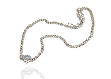 NALBORI collana choker zircone cuore grande argento 925