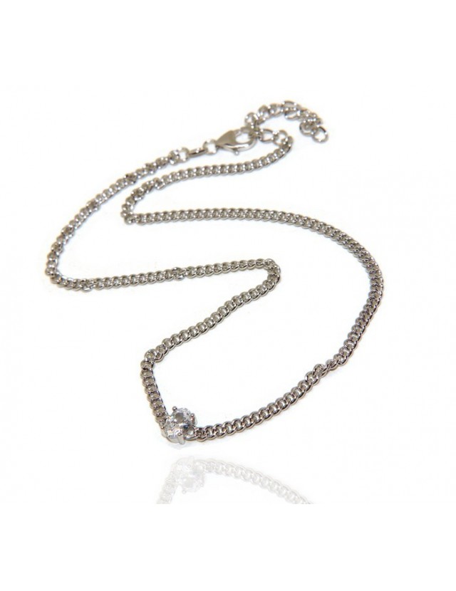 NALBORI choker zircone ovale argento 925 grumetta collana