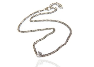NALBORI choker zircone ovale argento 925 grumetta collana