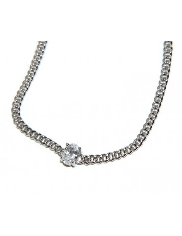 NALBORI choker zircone ovale argento 925 grumetta collana