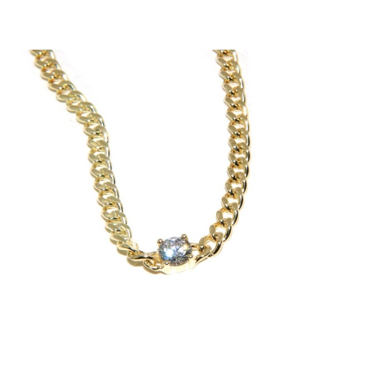 NALBORI collana choker zircone tondo argento 925 grumetta