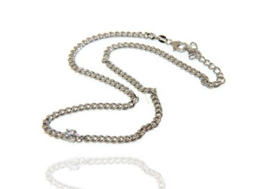 NALBORI collana choker zircone tondo argento 925 grumetta