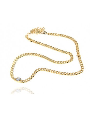 NALBORI collana choker zircone tondo argento 925 grumetta