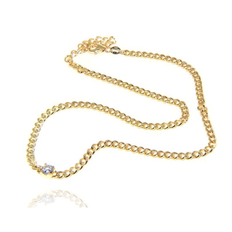NALBORI collana choker zircone tondo argento 925 grumetta