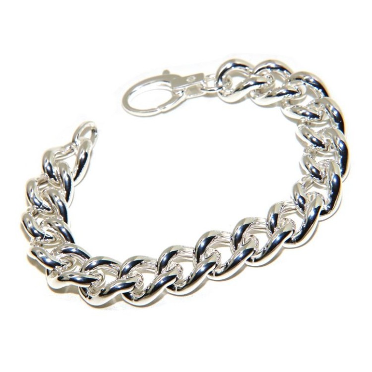 NALBORI 925 silver necklace or bracelet 12.5 mm large curb
