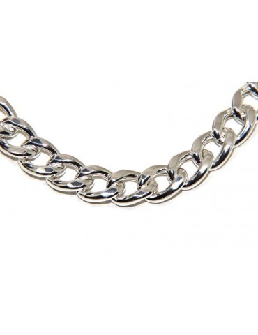 NALBORI 925 silver diamond-coated large gourmette necklace or bracelet 13 mm