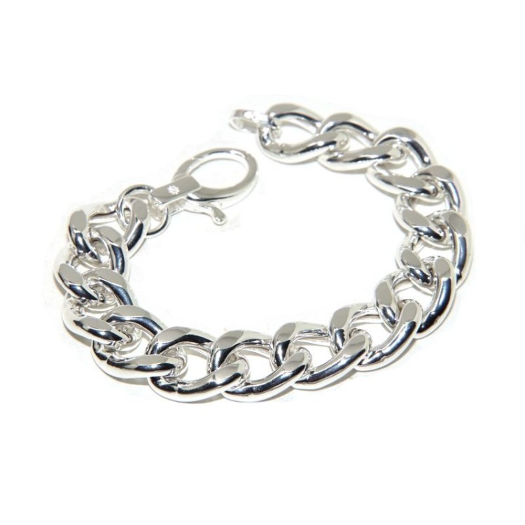 NALBORI  bracciale donna grumetta diamantata grande 13 mm argento 925