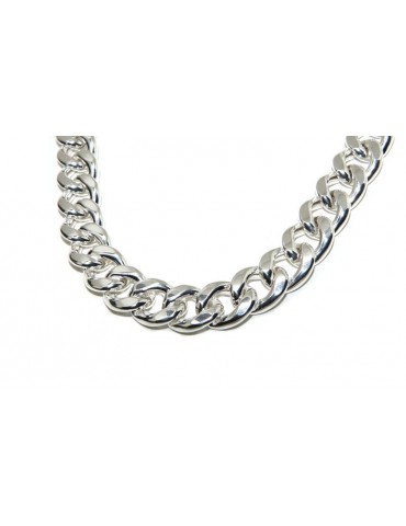 NALBORI Collana o bracciale grumetta grande 17,5 mm argento 925 diamantata grande enorme