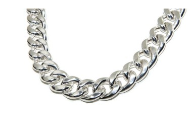 NALBORI Collana o bracciale grumetta grande 17,5 mm argento 925 diamantata grande enorme