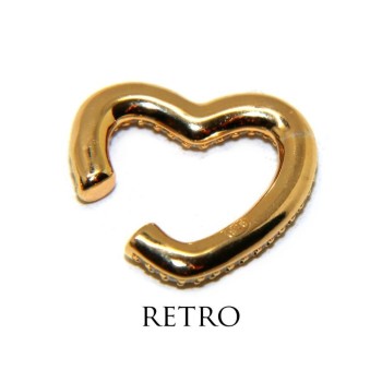 NLB|Heart tragus in 925 silver, yellow gold plated, without hole, zircons