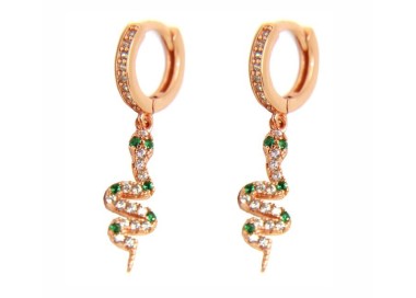 NALBORI orecchini argento 925 ciondoli serpenti con zirconi