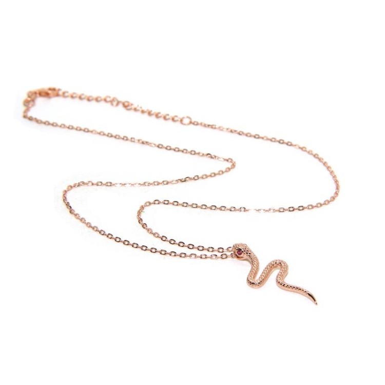 NALBORI snake necklace 925 silver rose gold plated