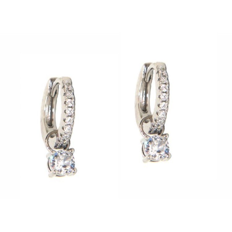 NALBORI orecchini con ciondoli che si tolgono argento 925 zirconi e punto luce diamonds