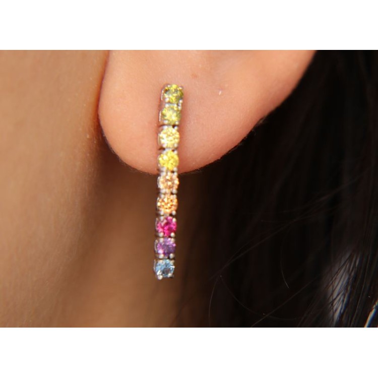 NALBORI 925 silver tennis zircons earrings