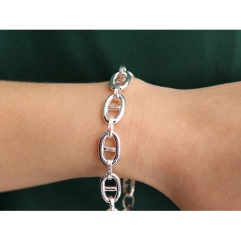 NALBORI Necklace or bracelet marine link 10x16 mm in 925 silver