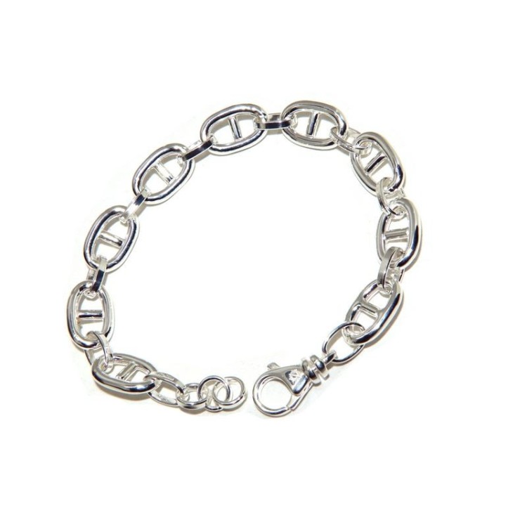 NALBORI Necklace or bracelet marine link 10x16 mm in 925 silver