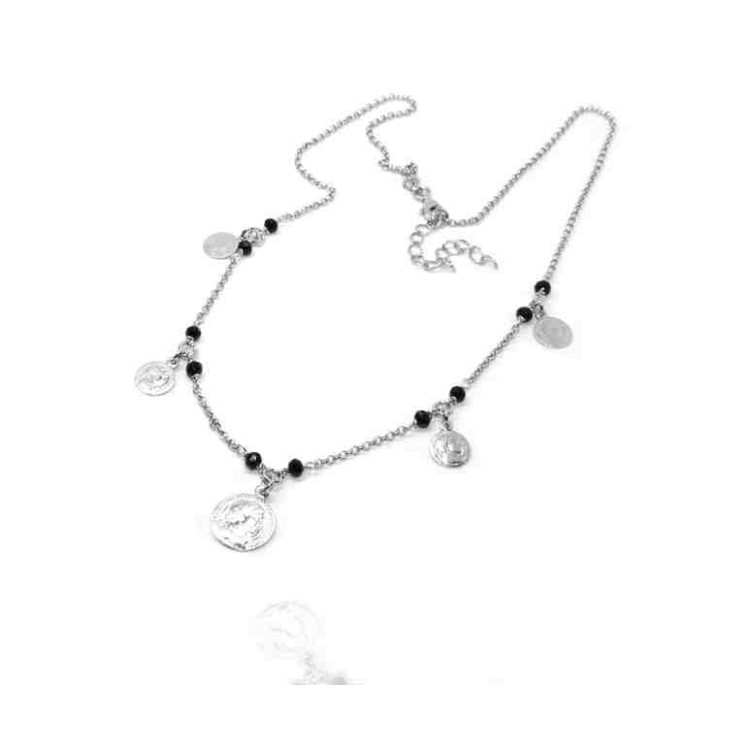 NLB|NALBORI Necklace 925 silver coins black rhodium