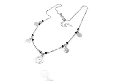 NLB|NALBORI Necklace 925 silver coins black rhodium