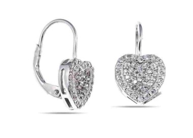 NLB|Woman earrings in silver 925 silver heart micropavè of cubic zirconia 10,5mm