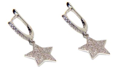 NALBORI 925 silver earrings circles pendants stars zircons
