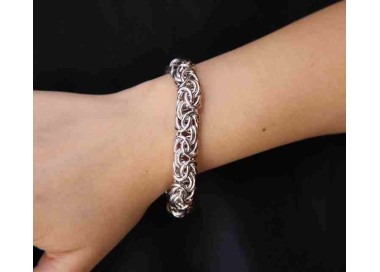 NLB|SILVER 925: impressive Byzantine chain bracelet woman 12mm made in italy