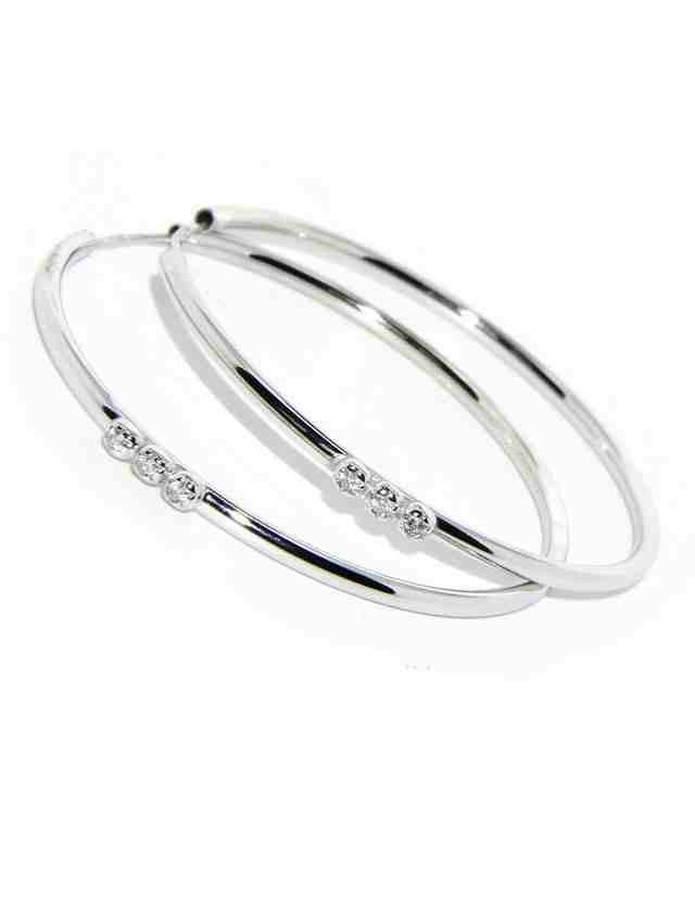 orecchini argento 925 anelle cerchi 45mm trilogy zirconi colorati o bianchi orecchini argento 925 anelle cerchi 45mm trilogy zirconi colorati o bianchi