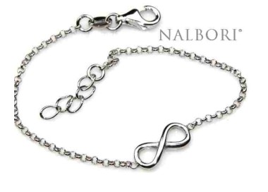 NLB|bracciale infinito argento 925 anallergico per uomo e donna in 2 misure NALBORI