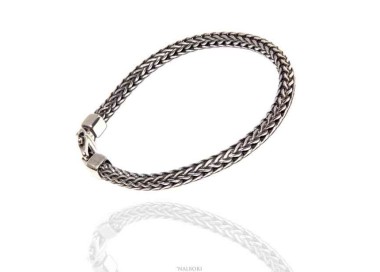 NLB|Men's 925 silver snake dark square bracelet 19 cm