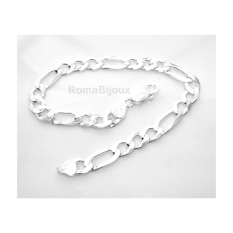 NLB|Bracciale uomo argento 925 figaro da 7,5mm Lungo