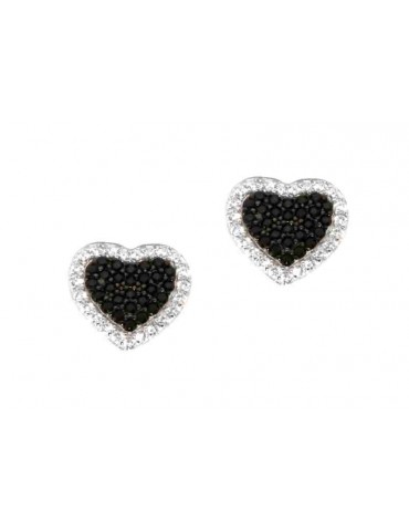 marca di gioielli orecchini cuore argento 925 rosa verde nero blu zirconi nalbori