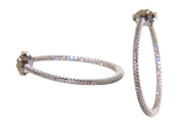 NLB|925 silver earrings circles zircons internal external 3cm brand NALBORI