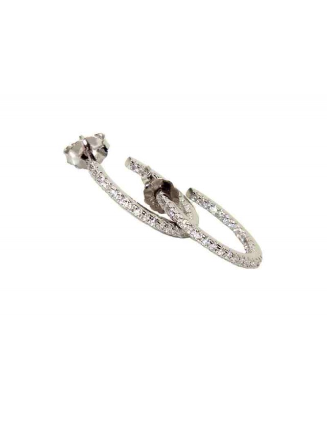 Orecchini zirconi interno esterno cerchi argento 925 19mm 1,90cm marca nalbori Orecchini zirconi interno esterno cerchi argento 925 19mm 1,90cm marca nalbori