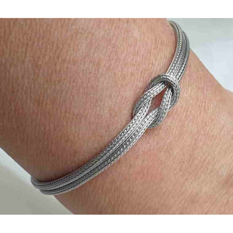 NLB|bracciale nodo doppio amicizia amore argento 925 per uomo e donn