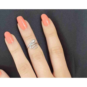 NLB|anello donna falange argento 925 serpente finger rodiato NALBORI