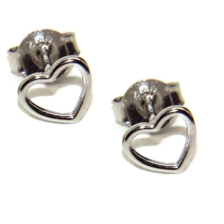 NALBORI 925 silver woman earrings with open heart