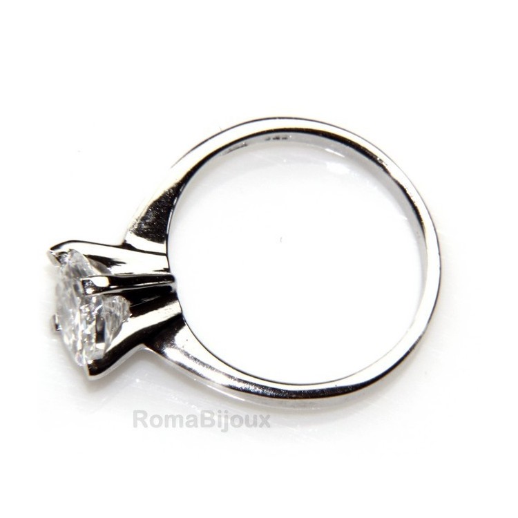 NLB|silver 925 Rhodium: Solitaire with zircon 5.5mm brilliant cut