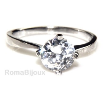NLB|silver 925 Rhodium: Solitaire with zircon 5.5mm brilliant cut