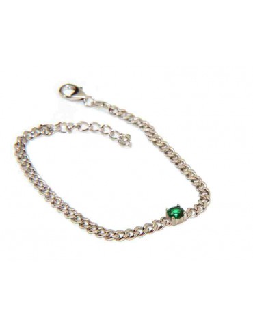 Bracciale argento 925 grumetta con zircone verde smeraldo donna NALBORI