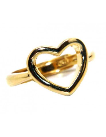 NALBORI Heart ring Silver 925 heart yellow gold adjustable woman