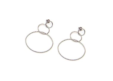 NLB|Orecchini donna argento 925 con 3 cerchi diamantati